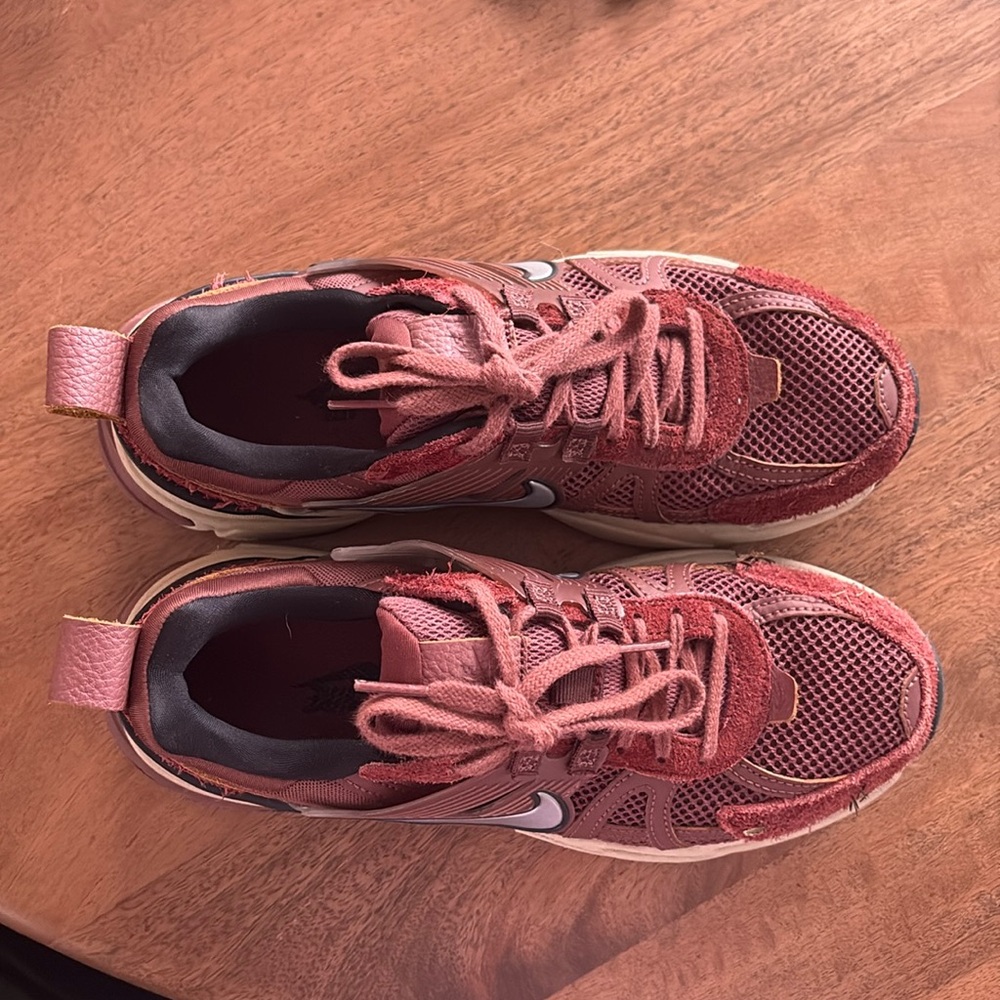 Nike Women's Rust Red and Cream Sneakers